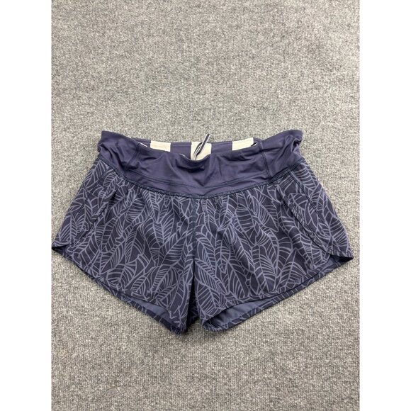 Lululemon Pants - Lululemon Hotty Hot Shorts Women's 10 Blue Palm Print Lined Pocket Drawstring
